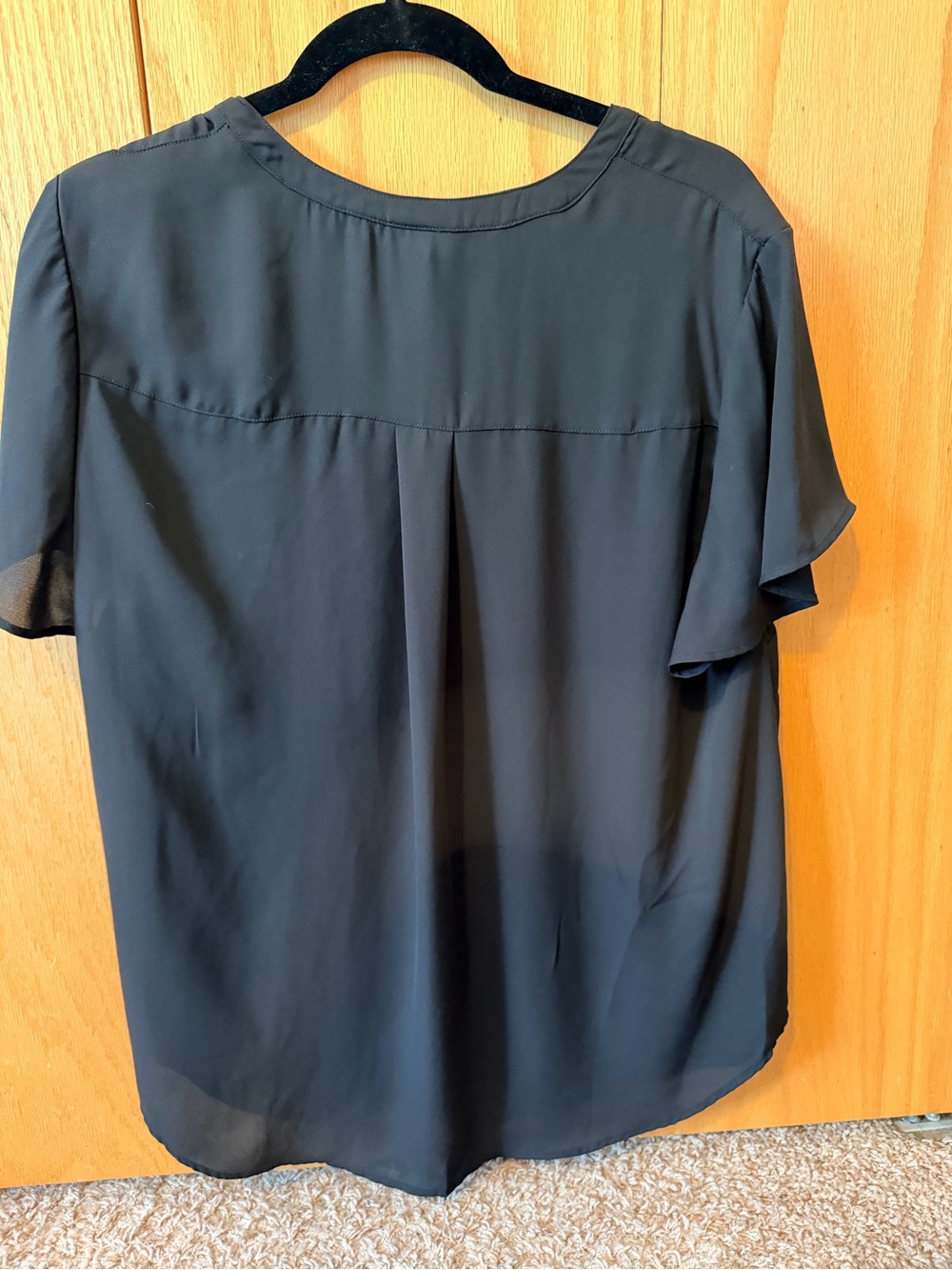 torrid Black V-Neck Flutter Sleeve Blouse - Picture 8 of 10